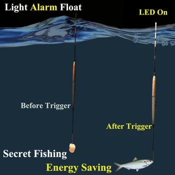 Smart Žvejybos Plaukti Signalas Žuvų Bite Masalas LED Lemputė Automatinis Naktį Elektroninių Plūduro Strike Indikatorius, Perspėjimo Protingas Bobber 5